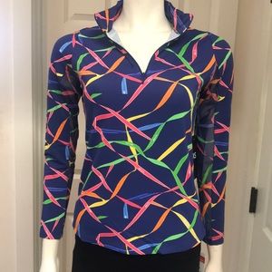 Ibkul Golf/Tennis/Athleisure 1/4 Zip L/S Top, NWT!